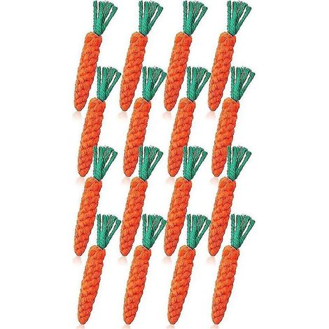 Lot de 16 jouets à mâcher pour chien en corde de carotte, jouets à mâcher pour chien de petite et moyenne taille, nettoyage et dentition (1/3)
