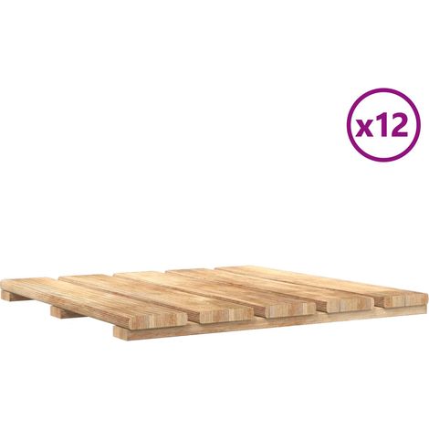 vidaXL Tile de Decking 12 uds. Marrón 50 x 50 cm Pino Impregnado Verde (1/2)