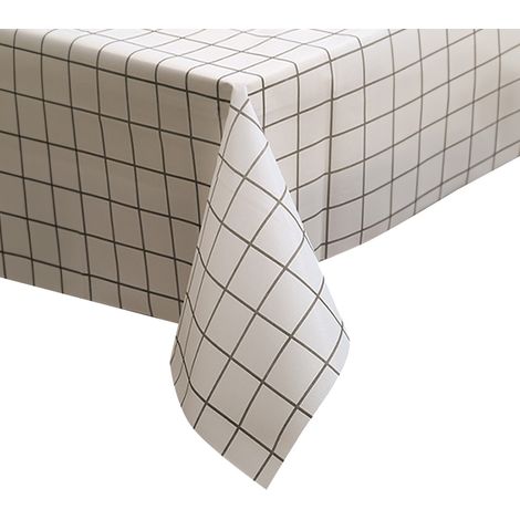 1 Nappe carrée, PVC imperméable, motif à carreaux, résistant aux taches, pour intérieur et extérieur (1/5)