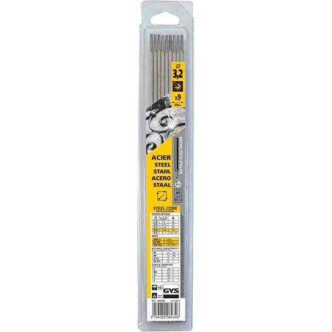 Electrodo de Soldadura Tradicional Acero Rutilo 9 Piezas 3.2mm - Gys