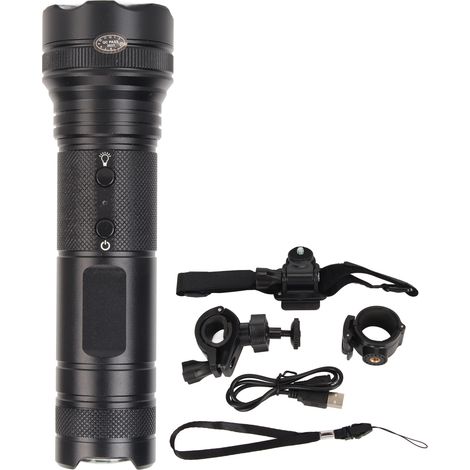 Wasserdichte IP66-Kamera-Taschenlampe (1080p) mit 5 Beleuchtungsmodi und Kompass für Fahrradhelme