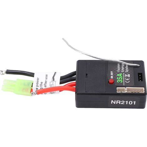 Contrôleur de vitesse électrique 2 en 1 (ESC) avec récepteur et variateur 35A pour véhicules tout-terrain télécommandés 1/16 (1/5)