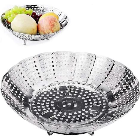 Panier vapeur pliable en acier inoxydable, 2 pièces, diamètre (1/4)