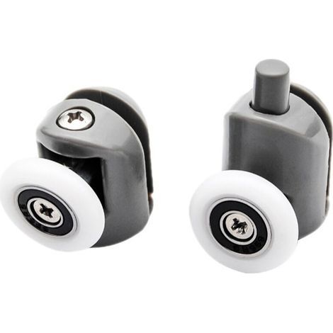 8pcs Porte de Douche Galet Ajustables Dual Rouleau Roulettes Cabine de Douche pour Salle de Bain 25mm 5 Supérieures et 5 Inférieure (1/5)