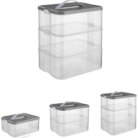 Caja de almacenamiento de juguetes, diseño apilable, bandeja divisoria extraíble, caja de almacenamiento de bloques de construcción (1/2)
