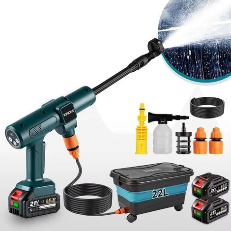 Pistolet de lavage haute pression sans fil 200 bars sans balais, lave-auto électrique, arrosage jardin, compatible batterie Makita (1/5)
