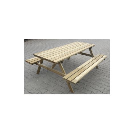 Set pic-nic eco tavolo e panche cm 180x160x71 in legno levigato da giardino esterno