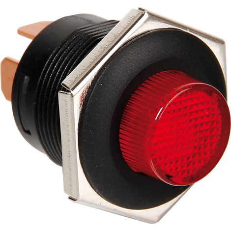 Interruttore a pulsante con spia a Led - 12/24V - Rosso (1/2)