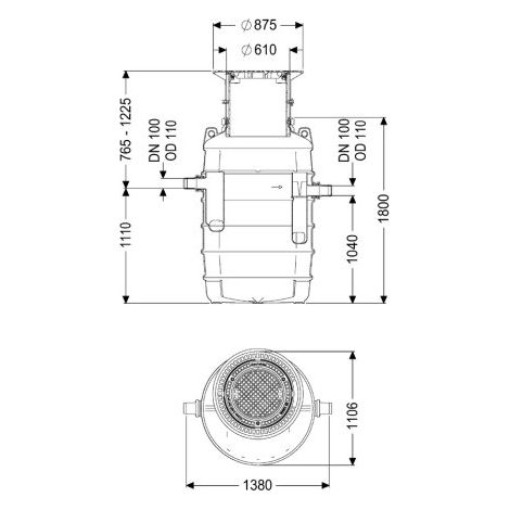 KESSEL 93004/120D Séparateur de graisses EasyClean encastré