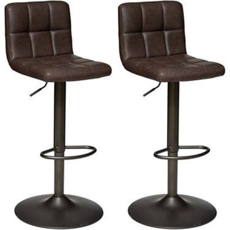 Lot de 2 Chaises de Bar "Delek" 102cm Marron (1/4)