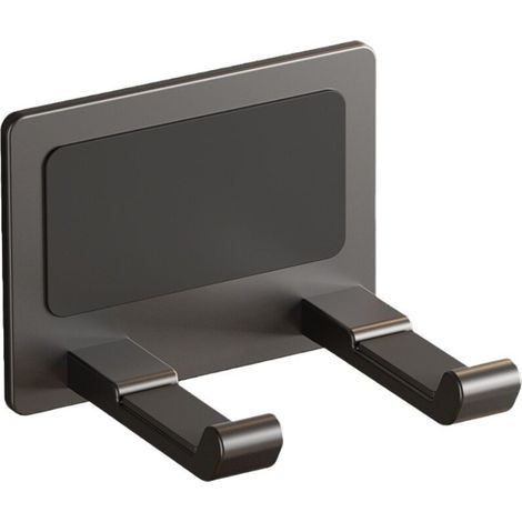 Support pour sèche-cheveux, gris, 1 unité, 1087,5 cm, sans perçage, support mural pour sèche-cheveux de salle de bain. (1/5)