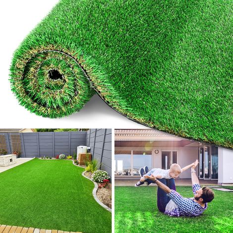 Gazon Artificiel 35mm - Drainant, Resistant UV, Enfants & Animaux - pour Jardin,Terrasse,Balcon,Aire de Jeux - 2×2 m (1/5)