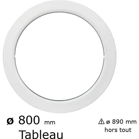Fenêtre ronde fixe PVC vitrage clair diam. 80 cm tableau pour pose en neuf (1/3)