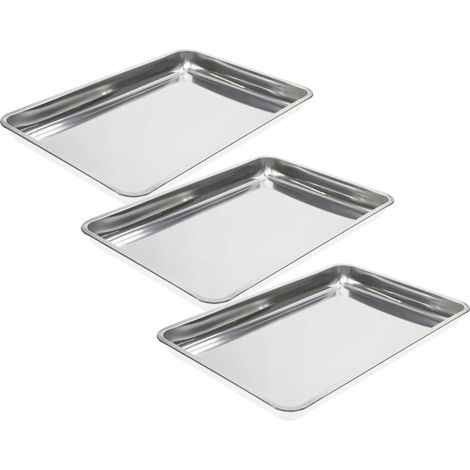 vhbw 3x Drip Tray for Gas Grills - Drip Pan, Stainless Steel, 9 L Capacity, Versatile (1/4)