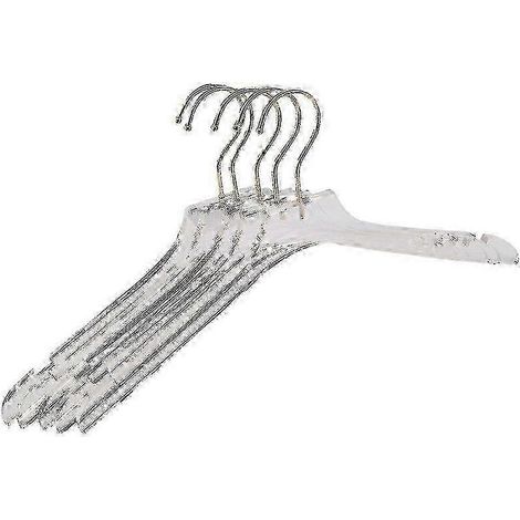 Lot de 5 cintres transparents en acrylique avec crochet doré, cintres pour chemises et robes avec encoches (modèle 2025) (1/5)