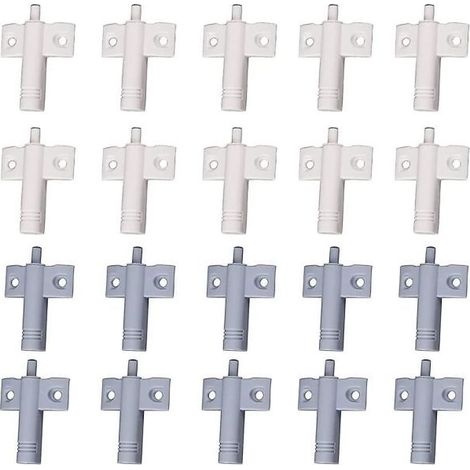 Online Store - 20 amortisseurs de porte et de tiroir pour armoires et portes de cuisine (blanc + gris) (1/5)