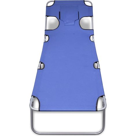 Maison Exclusive - Tumbona plegable de acero con cojín de cabeza