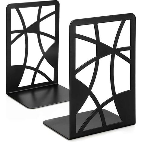 Bardusch-Serre-livres, serre-livres pour étagères, serre-livres en métal, séparateur de livres noir, serre-livres décoratifs pour livres lou (1/3)