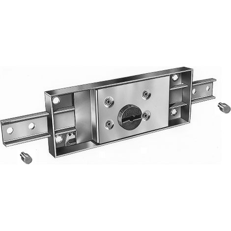 Serratura centrale per serranda Catenaccio 2 mandate SX + DX - Scatola 155x56 mm - 8601 (1/2)