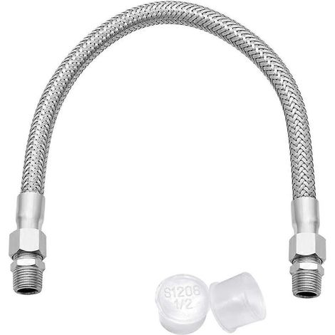 Tuyau de raccordement pour compresseur de qualité industrielle, avec raccord mâle 20 pouces 1/2 pouce (1/5)