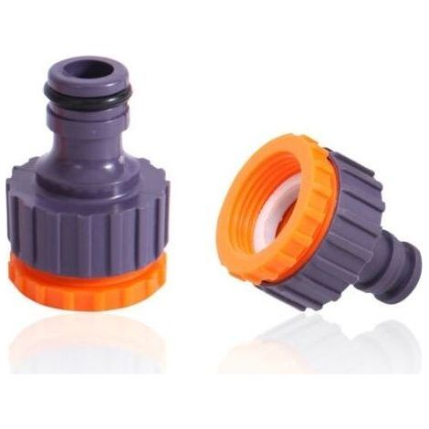 FENOPLASTICAPlastique 3/4 '' and 1/2 '' BSP 2in1 Nez de Robinet d'arrosage à Visser débit Tap Connector Threaded Faucet Adapter 9 Pack (1/4)