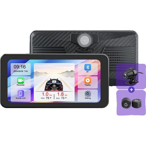 Caméra de tableau de bord, Enregistrement double 2K, Écran étanche, CA02max-Dual Lens-TPMS (1/2)