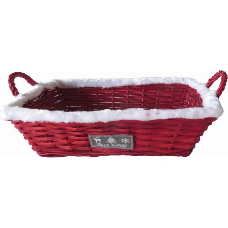 Cesto da confezionamento rettangolare in vimini rosso, 54/51x38x13 cm (kit da 3)