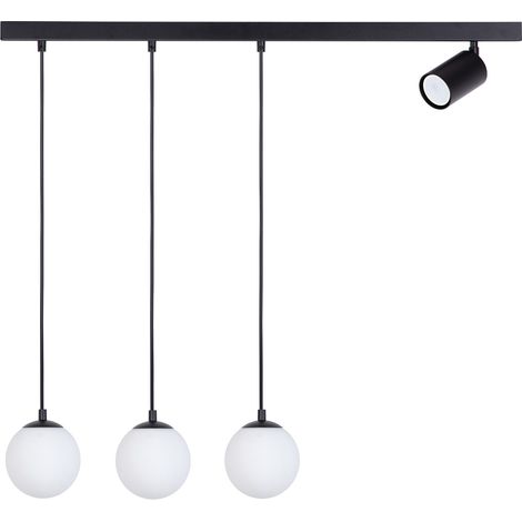 Lampada sospensione Tavira nera 3 sfere+spot Sigma (1/2)