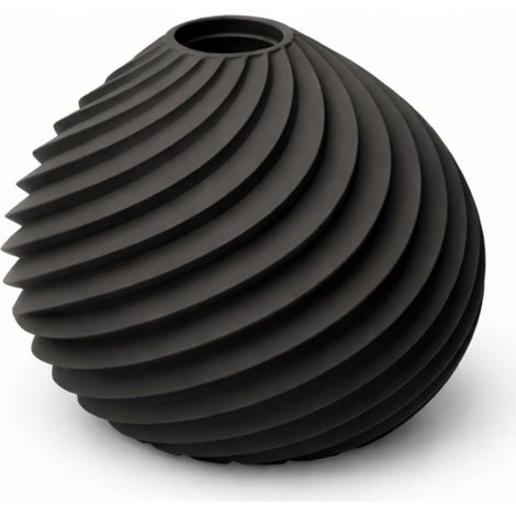 Vaso diffusore di fragranze, nero, scanalato, per bastoncini profumati, decorazione per ambienti. (1/3)