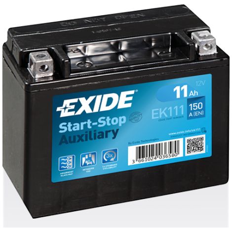 BATTERIE EXIDE AUXILIARY C55 12V 10AH 150A 150X90X130 +G EK111 (1/3)
