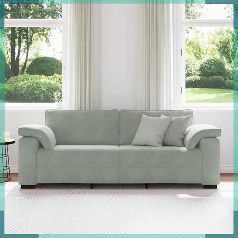 4105277 Canapé à 3 places gris clair 220x77x82 cm Velours (1/5)