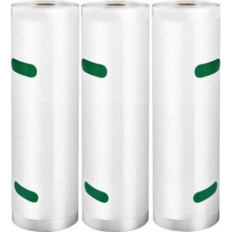 Sacs sous Vide Alimentaire 3 Rouleaux, Sacs sous Vide 20 X 500 CM pour Appareil de Mise sous Vide, Cuisiner au Micro-onde, Réfrigérateur, Réutilisable, Double Face Approuvé par la FDA sans BPA (1/4)
