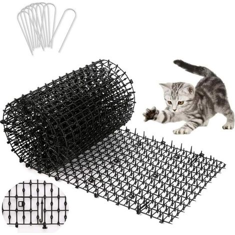 Tappetino anti-gatto con punte da 200 x 30 cm che impedisce agli animali di avvicinarsi, tappetino anti-gatto con spine, griglia da giardino anti-cani per giardini interni ed esterni
