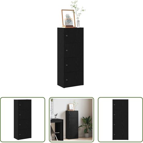 Bücherregal Holz - Bücherregal Schwarz Eichen-Optik 40x24x102 cm Holzwerkstoff (1/5)