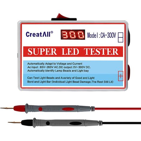 Testeur de rétroéclairage TV LED CA-300V bandes, Lampe Perles Barre Lumineuse pour Rétroéclairage TV, Outil de Test de Capacitance Diode Tension avec Interrupteur (1/5)