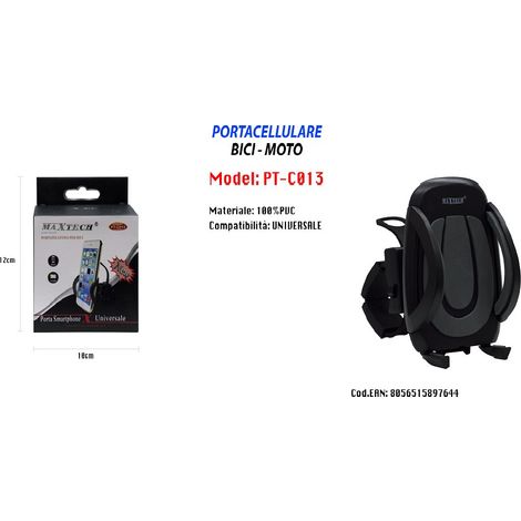 Trade Shop - UNIVERSAL-FAHRRAD-HANDYHALTER FÜR SMARTPHONE IPAD NAVIGATOR MAXTECH PT-C013 - (1/2)