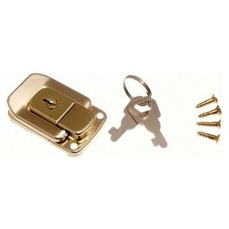 1 loquet de verrouillage en laiton EB - 48 mm x 33 mm avec 2 clés (1/2)