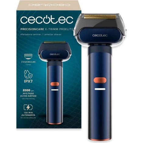 Cecotec Rasoir à Lame Professionnel PrecisionCare X-Trimm ProElite. Aluminium, 8500 tr/min, 3 Lames en Titane, 3 Vitesses (1/5)