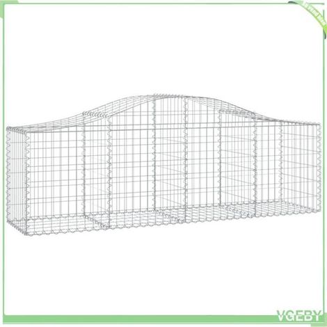 Panier de gabions arqué - FAFEICY - 153393 - 200x50x60/80 cm - Fer galvanisé - Fil 3,5 mm (1/4)