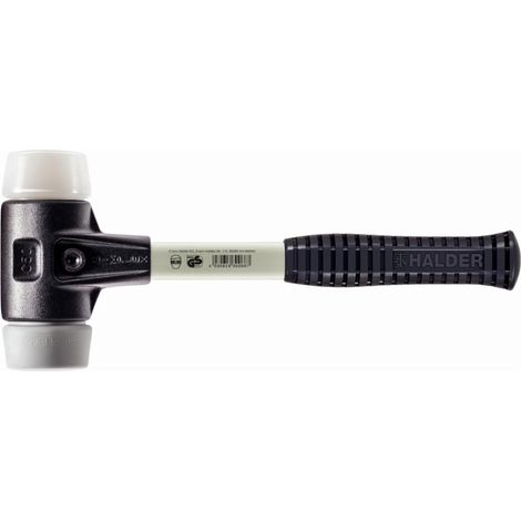 HALDER SIMPLEX maza TPE medio / superplástico con carcasa de hierro maleable reforzado y mango de fibra de vidrio - D=60 mm - 3737.060