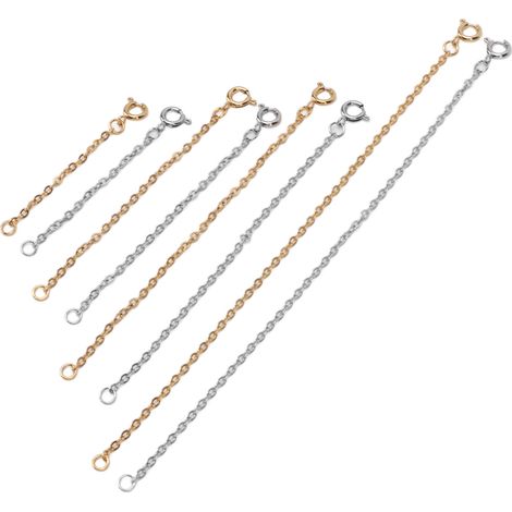 8 Pcs Necklace Extender Stainless Steel Gold Silver Necklace Adjustment Extension Chain Jewelry Decoration (1/5)