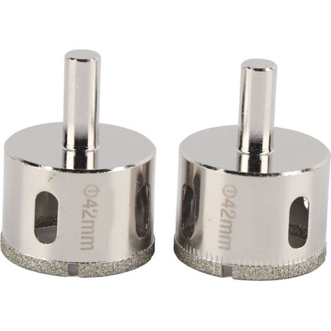 2 Forets Diamantés Scie Cloche Monobloc Verre Porcelaine Carrelage Marbre 42mm (1/5)