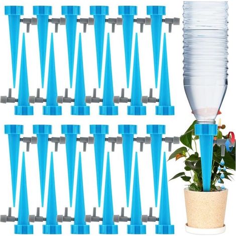 Kit de Goutte à Goutte Bouteille, 24 Pièces Cône d'Arrosage Automatique Interieur avec Vannes, Irrigation Systeme Arrosage Goutte a Goutte (1/5)