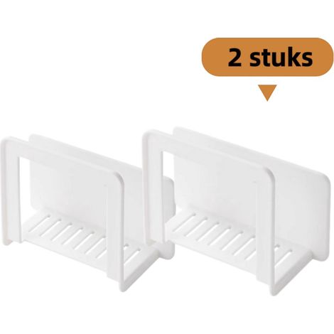 Lot de 2 supports muraux pour routeur et modem Wi Fi avec fixation sans perçage pour appareils fibre optique blanc (1/5)