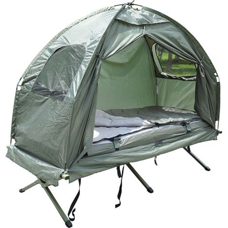Bc-Elec – Lit de camp 578008 avec tente, sac de couchage, matelas gonflable – Aluminium léger, polyester, dimensions 197x72x42cm – Confort camping