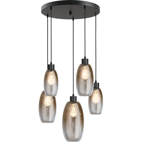 Lampe pendante Vide Olive avec 5 lunettes - noires - Ø50cm - 2432-05-50-5-02-221 (1/2)