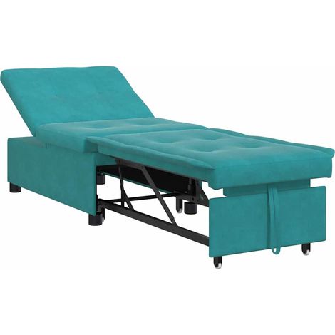 Canapé Sofa-Lit Turquoise 194 x 67 x 82 cm Velours (1/5)