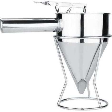 Entonnoir à Piston - Acier Inoxydable Alimentaire - Pour Crème Sauce Desserts - Hauteur 21 cm - Avec Support - 1 Pièce (1/4)