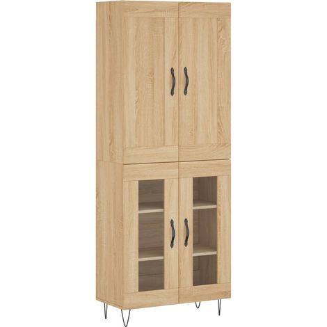 Credenza Madia Buffet Rovere Sonoma 69,5x34x180 cm in Legno Multistrato CDS37982 (1/5)
