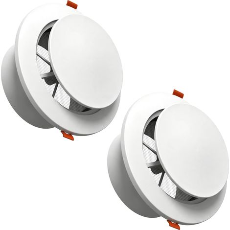 Grille de Ventilation 100mm en ABS X2 avec Moustiquaire Grille, adaptée pour ventilateur d'extraction, ventilateur de tuyau, chambre à coucher, salle de bain, bureau (1/5)